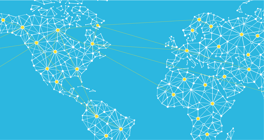 interconnected map of the world