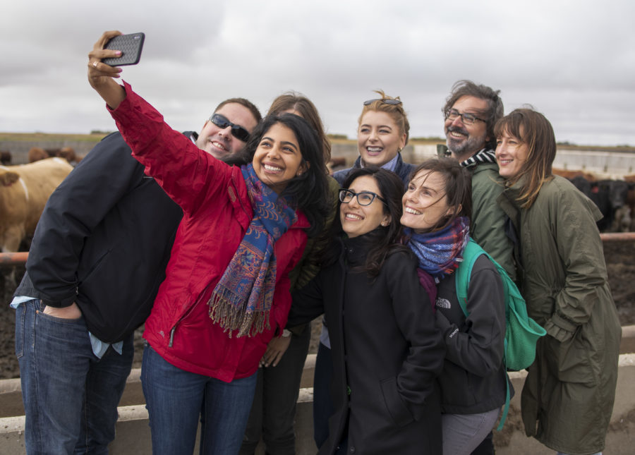 young group of people taking a selfie