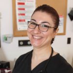 Nadine Ezzeddine poses inside the Nursing Simulation lab at Dalhousie University on March 20, 2019 in Halifax, Nova Scotia, where she teaches. When Ezzeddine arrived in Canada with years of health care experience and three degrees, she struggled to find work as a nurse. Now employed and on track to become a permanent resident, her advice for others is to 'be patient'. Photo by Mike Dembeck.