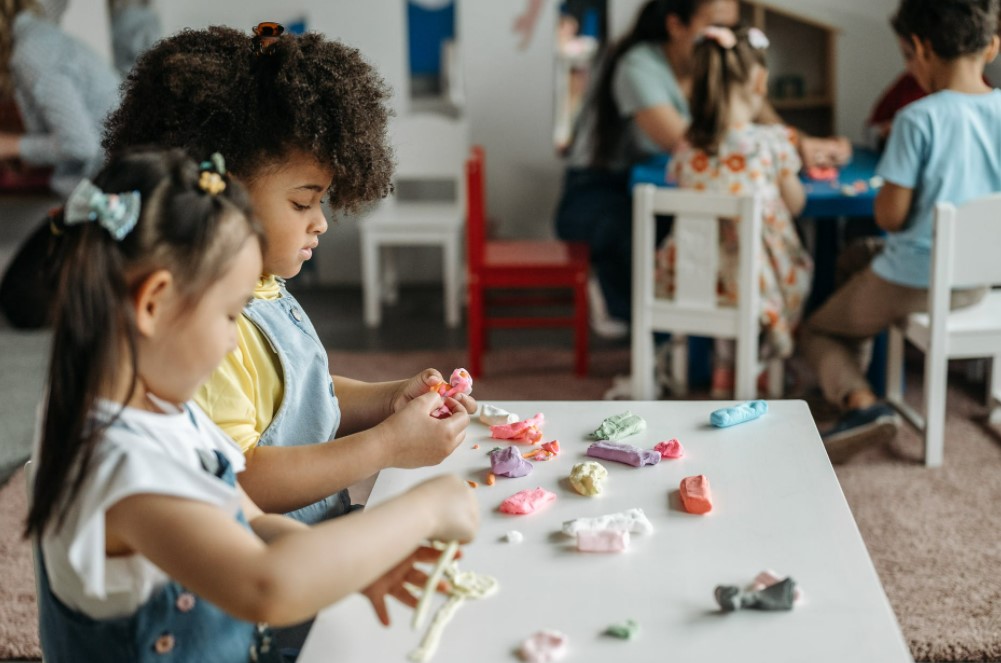 kids playing at kindergarten